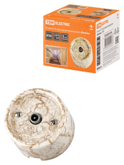 Розетка ТВ проходнаямраморная «Болонь» TDM