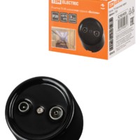 Розетка ТВ+R оконечная черная «Болонь» TDM