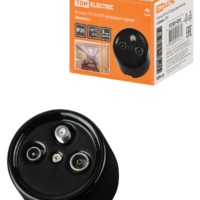 Розетка ТВ+R+ SAT проходная черная «Болонь» TDM