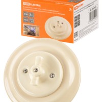 Выключатель 2кл. СУ фарфоровый поворотный с ручкой (бантик) 10А сл. кость Болонь TDM