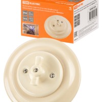 Выключатель СУ фарфоровый поворотный с ручкой (бантик) 10А сл. кость Болонь TDM