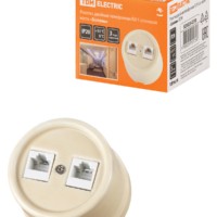 Розетка ТФ двойная RJ11 сл. кость «Болонь» TDM