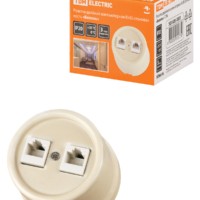 Розетка ПК двойная RJ45 сл. кость «Болонь» TDM