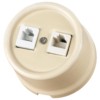 Розетка ТФ RJ11 + ПК RJ45 сл. кость «Болонь» TDM