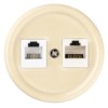 Розетка ТФ RJ11 + ПК RJ45 сл. кость «Болонь» TDM