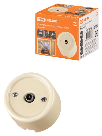 Розетка ТВ оконечная сл. кость «Болонь» TDM