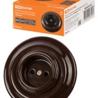 Розетка скрытой установки фарфоровая 2П 10А 250В коричневая «Болонь» TDM