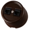 Розетка ПК двойная RJ45 коричневая «Болонь» TDM