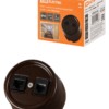 Розетка ТФ RJ11 + ПК RJ45 коричневая «Болонь» TDM
