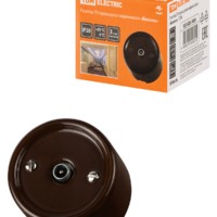 Розетка ТВ проходная коричневая «Болонь» TDM