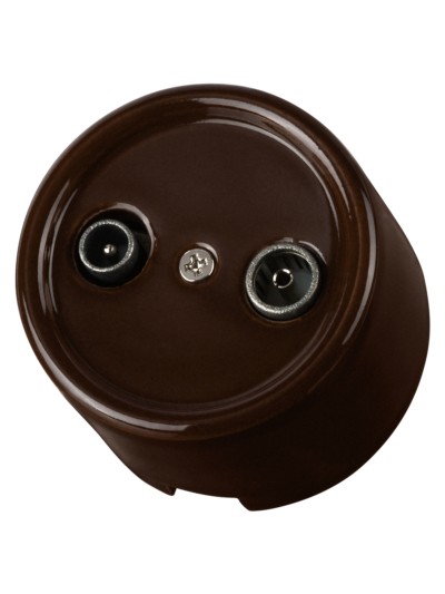 Розетка ТВ+R оконечная коричневая «Болонь» TDM — изображение 2
