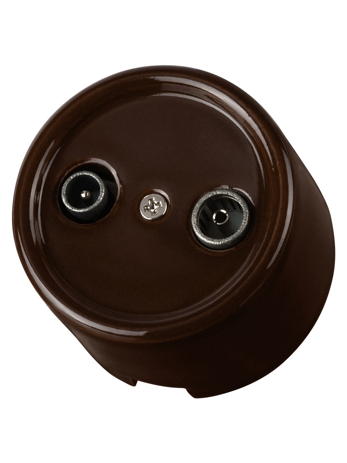 Розетка ТВ+R оконечная коричневая «Болонь» TDM — изображение 2