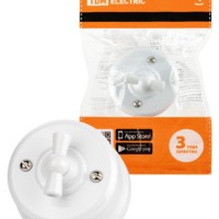 Выключатель 2кл. поворотный с ручкой (бантик) 10А белый Виви TDM