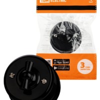 Выключатель поворотный проходной с ручкой (бантик) 10А черный Виви TDM