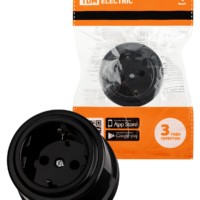 Розетка 2П+З 16А 250В черная «Виви» TDM