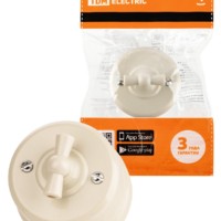 Выключатель поворотный проходной с ручкой (бантик) 10А сл. кость Виви TDM