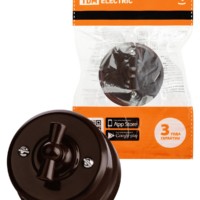 Выключатель 2кл. поворотный с ручкой (бантик) 10А коричневый Виви TDM