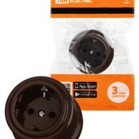 Розетка 2П+З 16А 250В коричневая «Виви» TDM