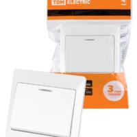 Выключатель 1кл. с подсветкой 10А белый Ильмень TDM