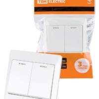 Выключатель 2кл. с подсветкой 10А белый Ильмень TDM