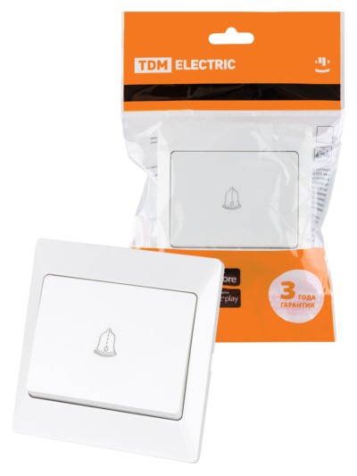 Кнопка для звонка белая “Ильмень” TDM