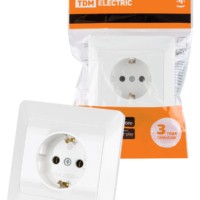 Розетка 2П+З 16А 250В белая “Ильмень” TDM