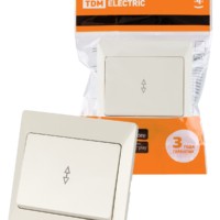 Выключатель 1кл. проходной 10А сл. кость Ильмень   TDM