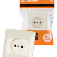 Розетка 2П 10А 250В сл. кость “Ильмень” TDM
