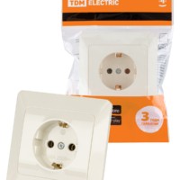Розетка 2П+З 16А 250В сл. кость “Ильмень” TDM