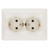 Розетка двойная 2П+З 16А 250В сл. кость "Ильмень" TDM