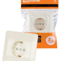 Розетка 2П+З с защ. шт. 16А 250В сл. кость “Ильмень” TDM