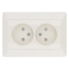 Розетка двойная 2П с защ. шт. 10А 250В сл. кость "Ильмень" TDM