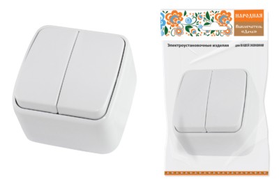 Выключатель 1кл. ОУ IP20 10А белый Дача Народная