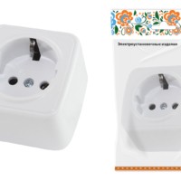 Переключатель на 2 направления 1-кл. открытой установки с подсветкой IP20 10А, белый “Дача” Народная