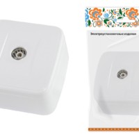 Розетка 2П открытой установки IP20 10А, белая “Дача” Народная