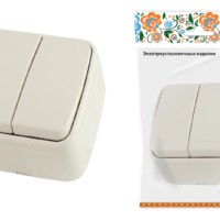 Выключатель 1кл. ОУ IP20 10А сл. кость Дача Народная