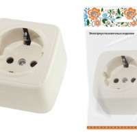 Переключатель на 2 направления 1-кл. открытой установки IP20 10А, сл. кость “Дача” Народная