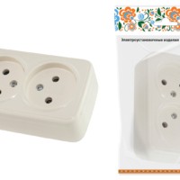 Розетка TВ простая (0-2400 Гц,  “мама”) открытой установки, IP20 сл. кость “Дача” Народная