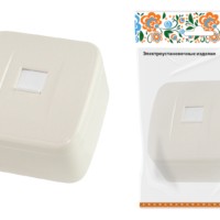 Розетка двойная 2П открытой установки IP20 10А, сл. кость “Дача” Народная