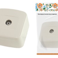 Розетка 2П открытой установки IP20 10А, сл. кость “Дача” Народная