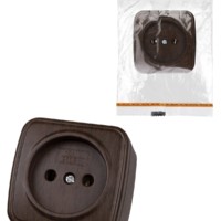 Переключатель на 2 направления 1-кл. открытой установки IP20 10А, венге “Дача” Народная