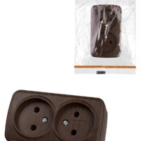 Розетка TВ простая (0-2400 Гц, “мама”) открытой установки, IP20 венге “Дача” Народная