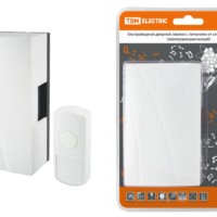 Звонок беспроводной в эл.сеть ЗБС-11/М1-ЭМ (эл.мех, кнопка IP44, AC 230V, многокодовый) TDM