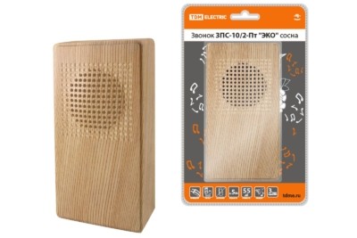 Звонок проводной в эл.сеть ЗПС-10/2-Пт “ЭКО” сосна (“птичка”, без кнопки, AC 230V) TDM