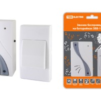 Звонок беспроводной на батарейках ЗББ-11/4-32М (32 мелодии, кнопка IP30, 2х1,5В ААА) TDM