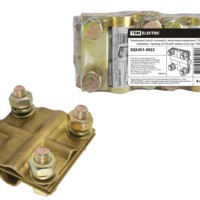 Зажим крестовой стальной с латунным покрытием ЗКСЛ25 стержень – провод 25-95мм²/полоса 3х25мм TDM