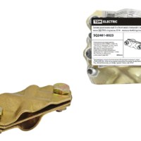 Зажим диагональный 2-х болтовой стальной с латунным покрытием ЗДСЛ95 стержень D14 – полоса 4х40/пруток 25-95мм2 TDM