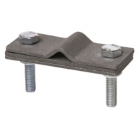 Зажим соединительный 2-х болтовой с контактной пластиной прут-полоса полоса 40х4 – прут Ø6-10мм термодиффузия TDM