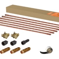 Комплект заземления №1 для частного дома на основе стальных омедненных стержней D14 9м крестовой зажим лента паста TDM