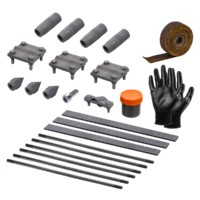 Комплект контура заземления №3 для частного дома на основе стальных оцинкованных стержней D16 9м крестовой зажим лента паста проводники TDM